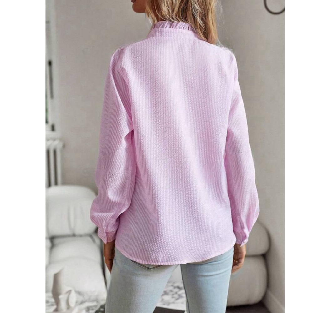 Pink Ruffle Boho Blouse - Picture 3 of 5